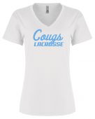 Cougs Womens White V Neck Tee
