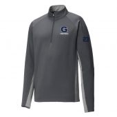 Georgetown Football Men's Stretch 1/2 Zip Pullover-Heather Gray